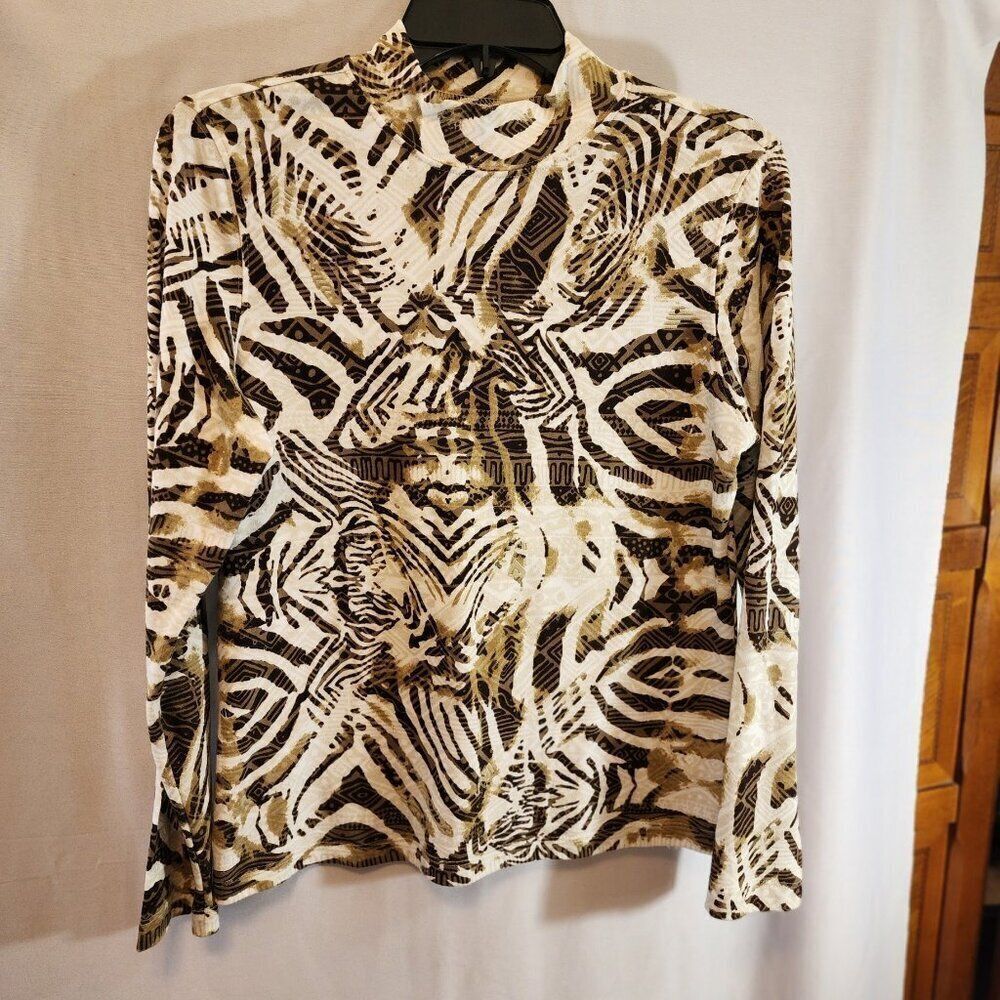 REBECCA MALONE SIZE MEDIUM, ANIMAL PRINT, TRUE TO SIZE, LONG SLEEVE